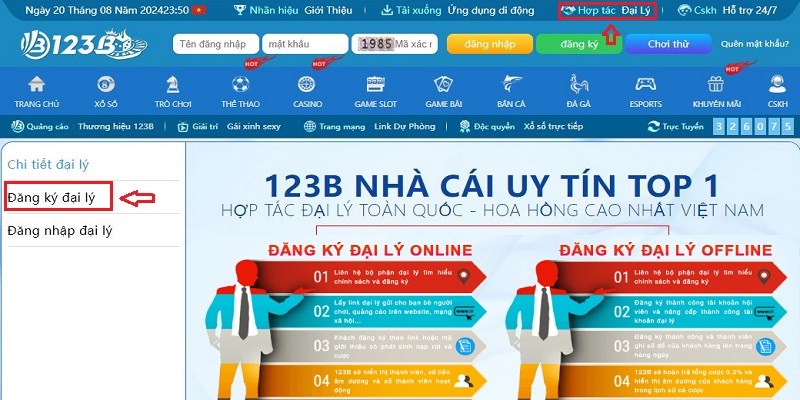 Cách truy cập đến trang đại lý của 123B chính thức