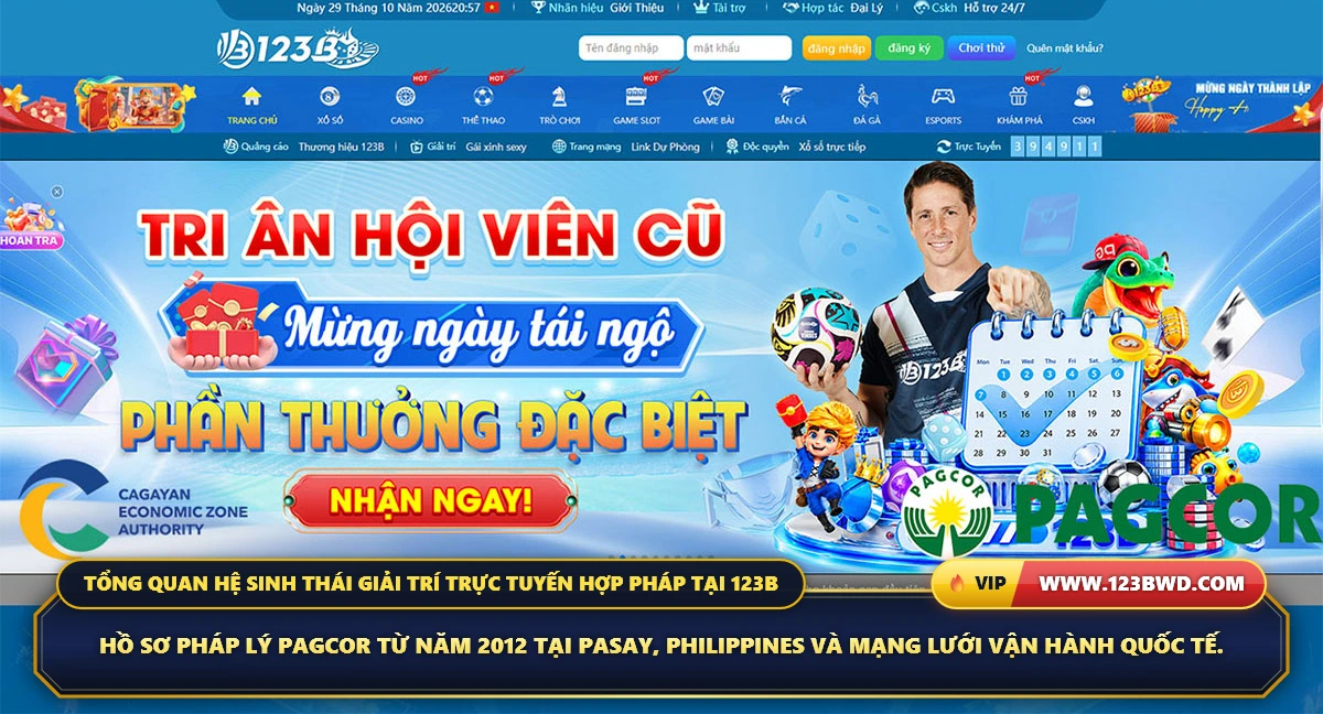 Hồ sơ pháp lý PAGCOR từ năm 2012 tại Pasay, Philippines và mạng lưới vận hành quốc tế. - Cổng thông tin chính thức 123BWD.com